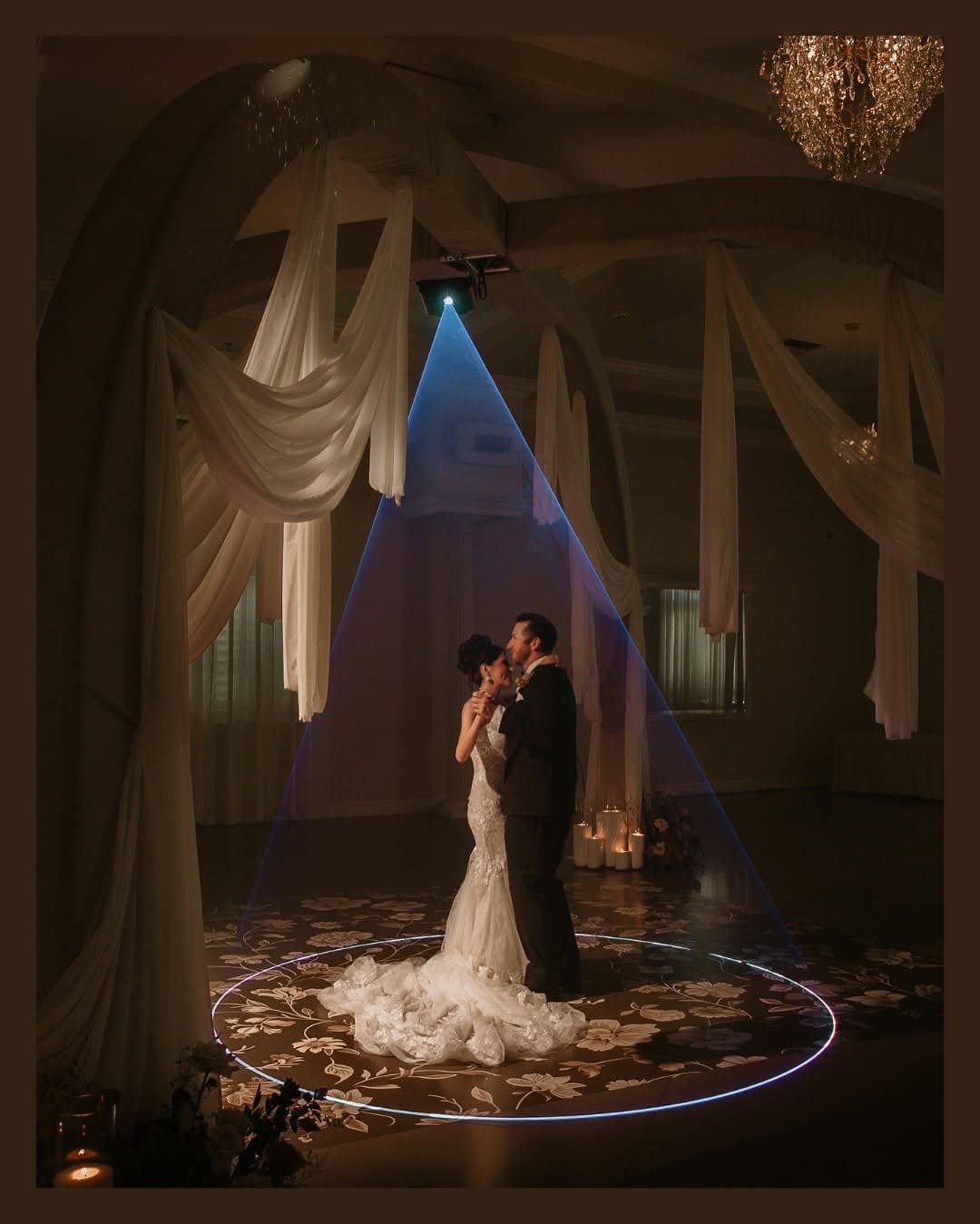 Mehndi celebration floor with intricate henna-inspired artwork